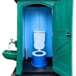 PORTABLE TOILET WITH SEAT, FLUSH, H/WASH & SEPTIC TANK